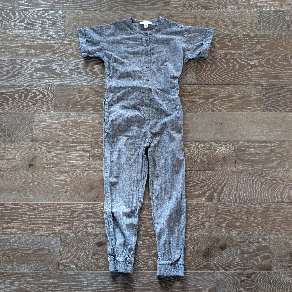 Free Assembly Chambray Short-Sleeve Jumpsuit Size Medium 7/8